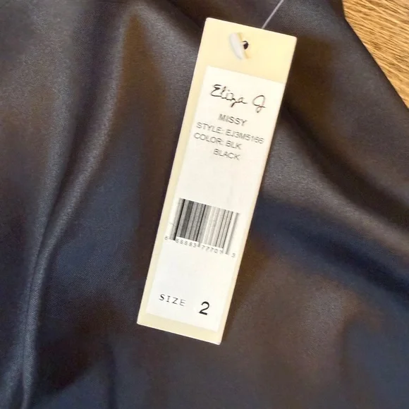 Eliza J Black Midi Dress with Embellished Waist - Picture 4 of 9